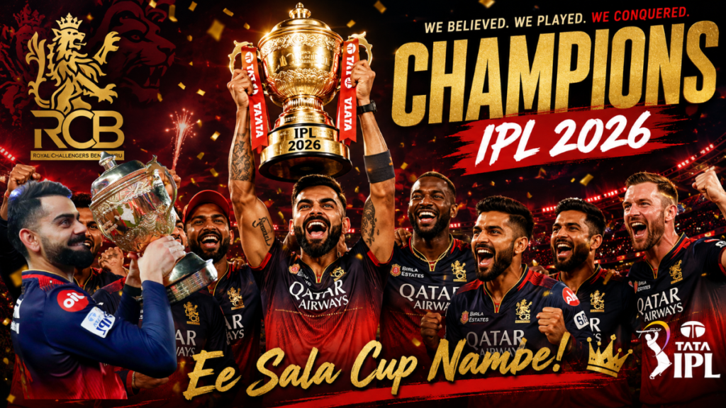 RCB Make History: Royal Challengers Bengaluru Win IPL 2026, Clinch Back-to-Back Titles RCB-WINNER-OF-IPL-2026