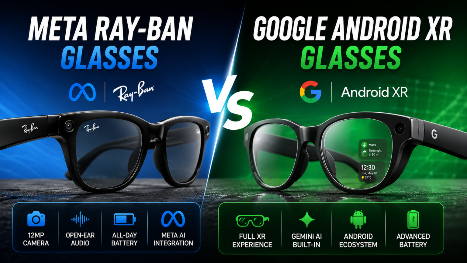 Meta Ray-Ban Glasses vs Google Android XR Glasses: 7 Powerful Differences That Will Change How You See the World in 2026 meta rayban vs google andrid xr smart glasses