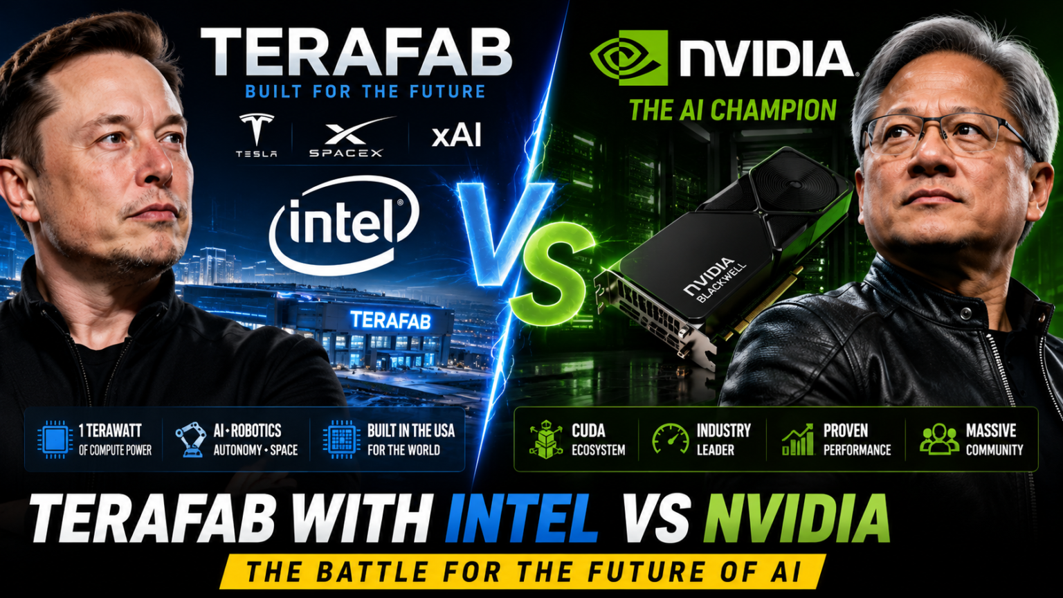 Terafab & Intel’s $119 Billion Partnership: The Most Serious Threat to Nvidia’s AI Chip Dominance Yet terafab with intel vs nvidia
